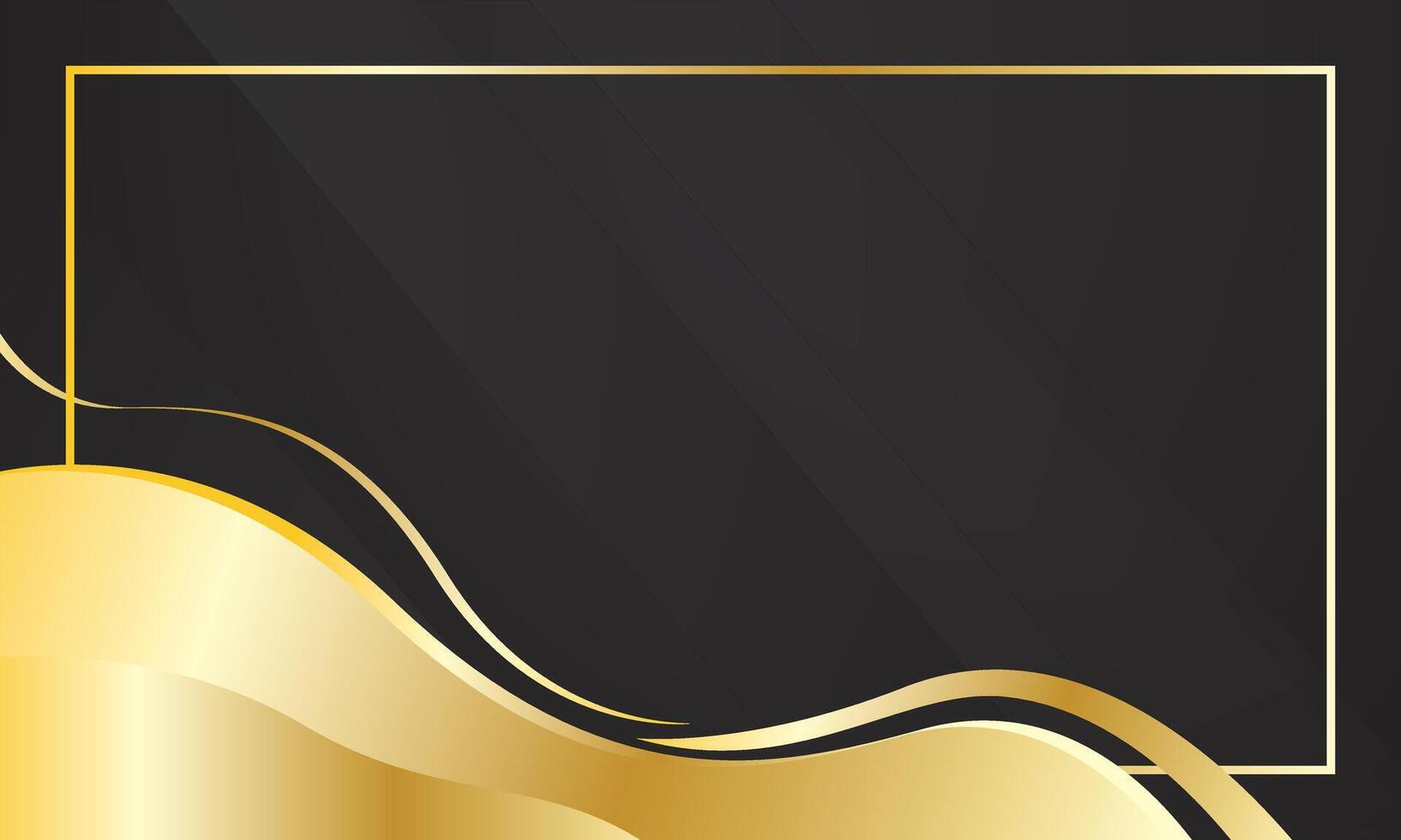 Abstract premium shiny color gold wave luxury on dark background vector