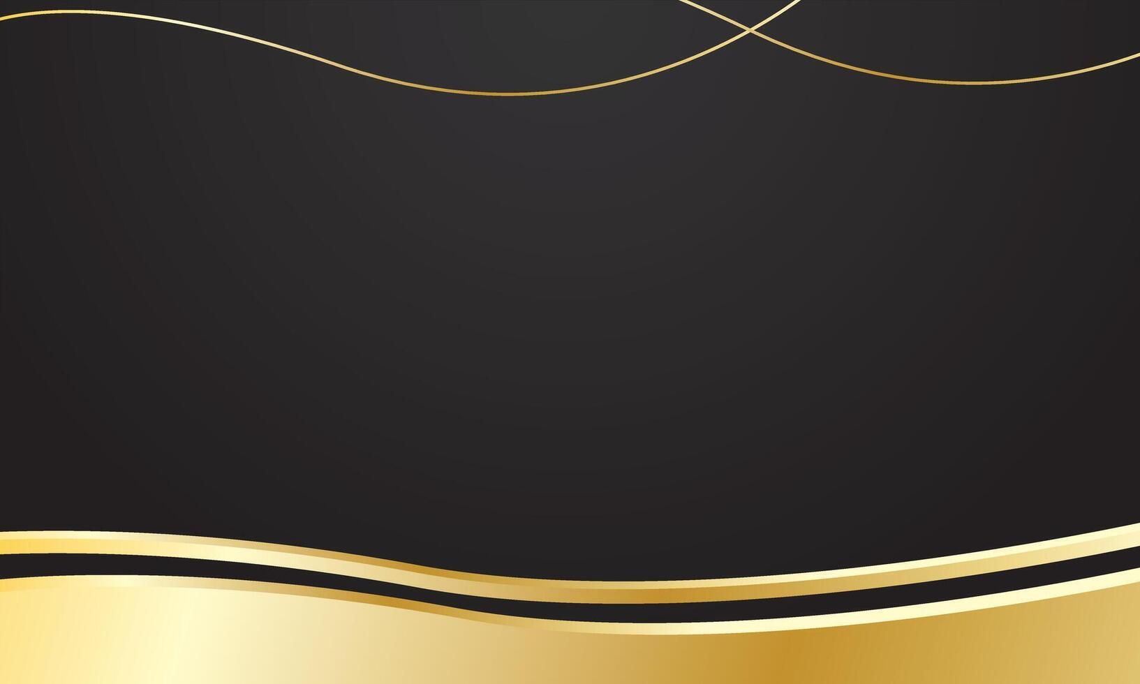 Luxury black and gold wave abstract background vector