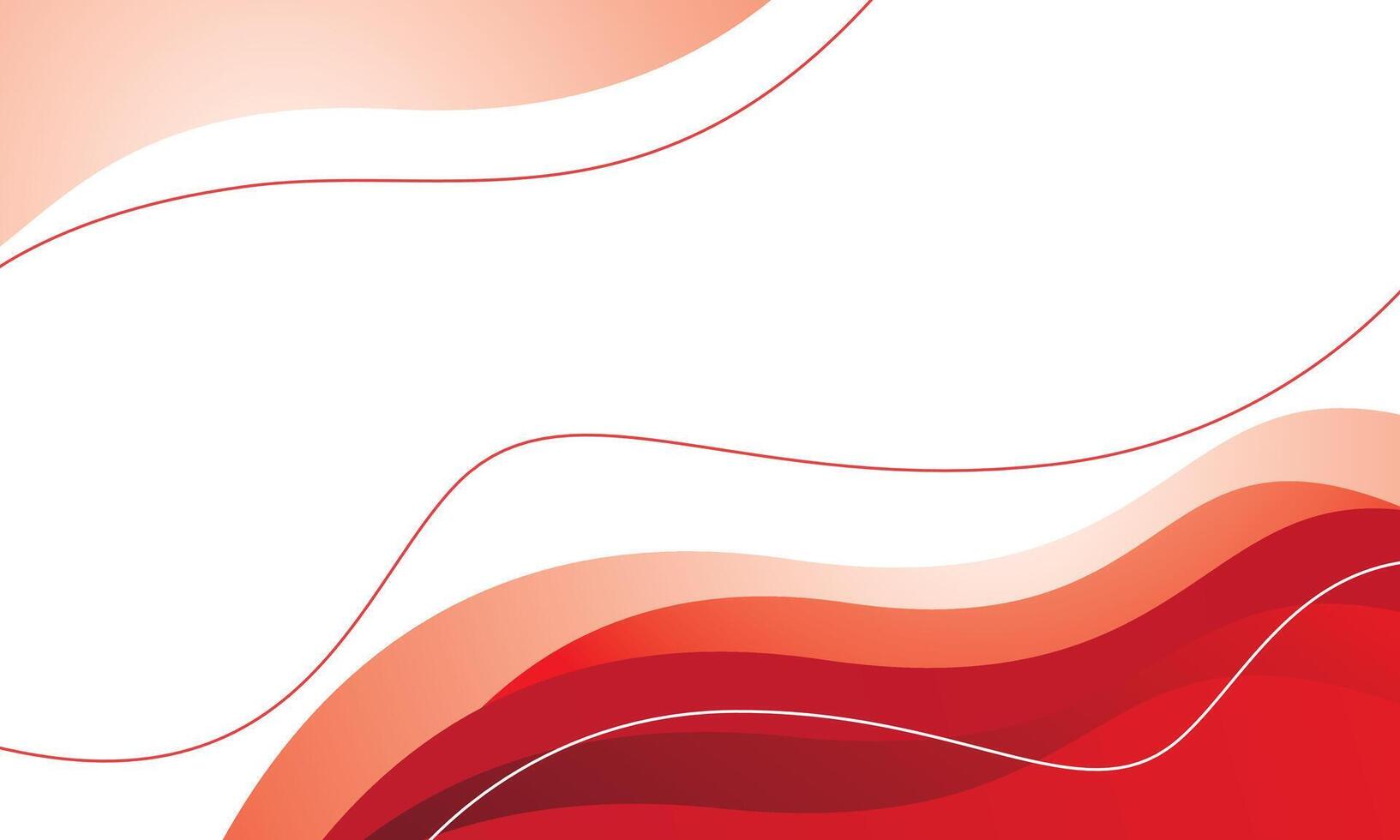 Wavy red and white abstract background vector