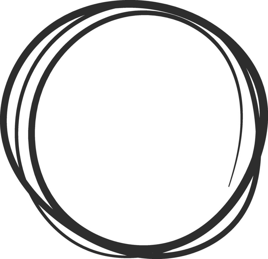 Double circular shape with an imperfect. Hand drawn style creates a frame. Perfect for highlighting information. Adding a touch of authenticity. And enhancing visual appeal in various design projects vector