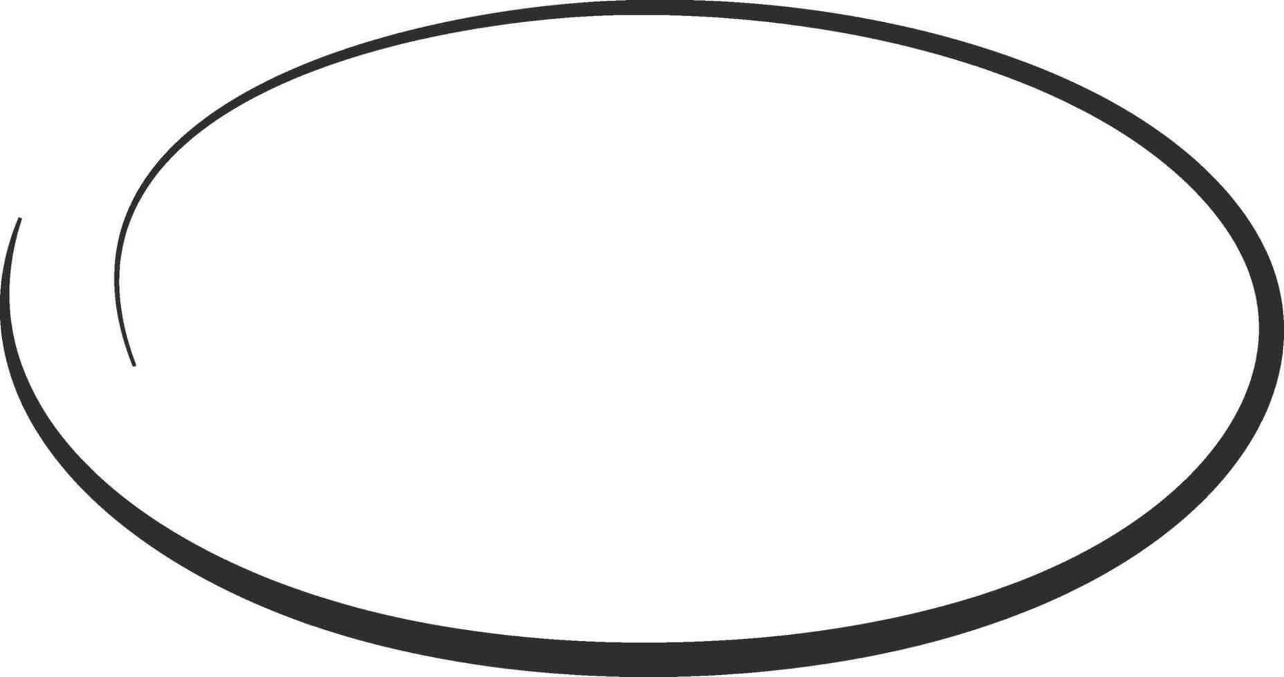 Simple, hand drawn oval shape suitable for highlighting information, creating speech bubbles, or adding a touch of casual design to projects vector