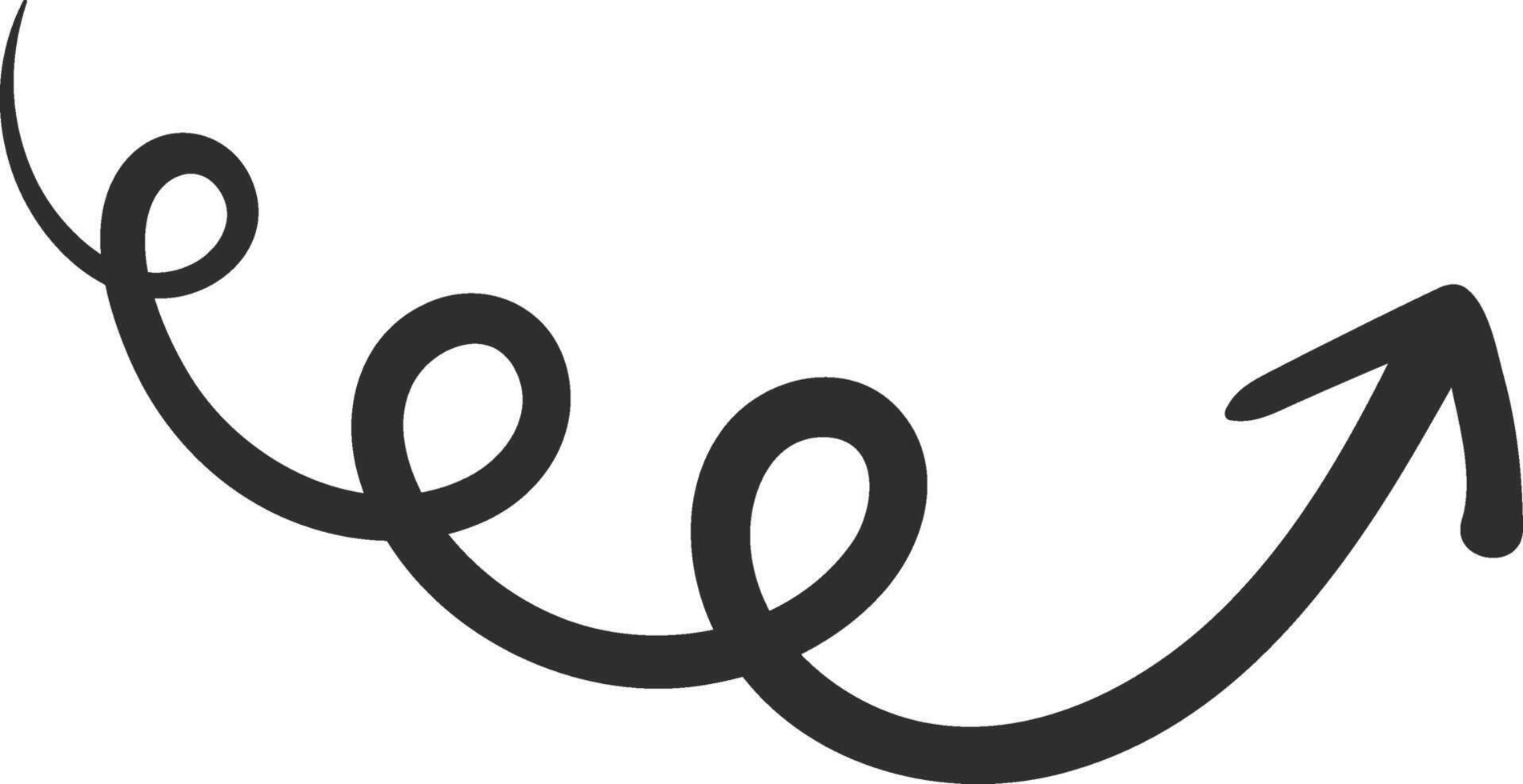 Featuring a simple yet impactful visual representation of a journey, the swirling arrow conveys movement and growth, symbolizing progress and forward advancement in a dynamic way vector