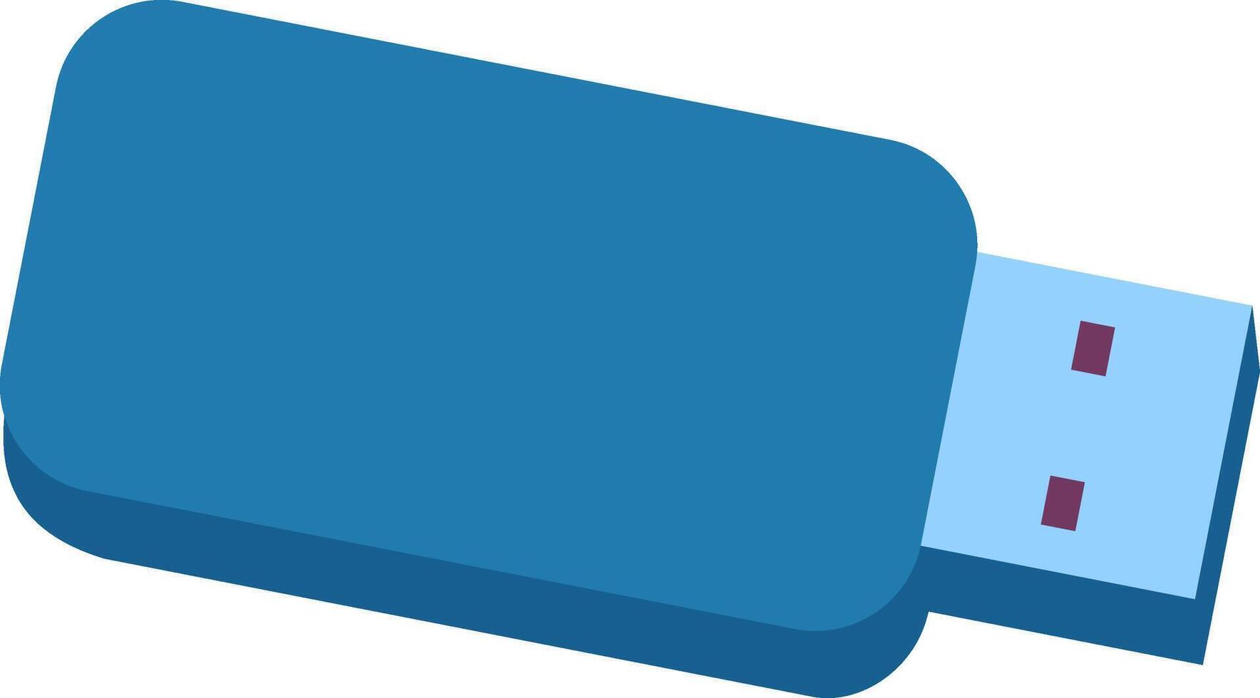 Close up of a blue USB flash drive, representing portable data storage and transfer in the modern digital age, emphasizing convenient technology for file management vector