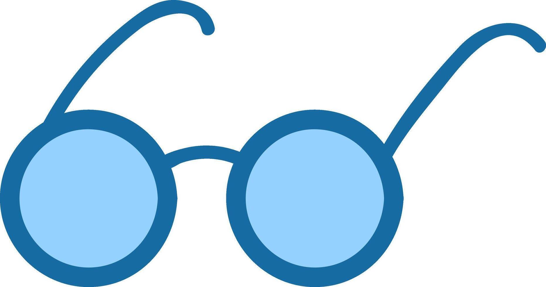 Stylish round eyeglasses featuring light blue lenses and dark blue frames embodying clear vision, knowledge, and a passion for intellectual pursuits and learning vector