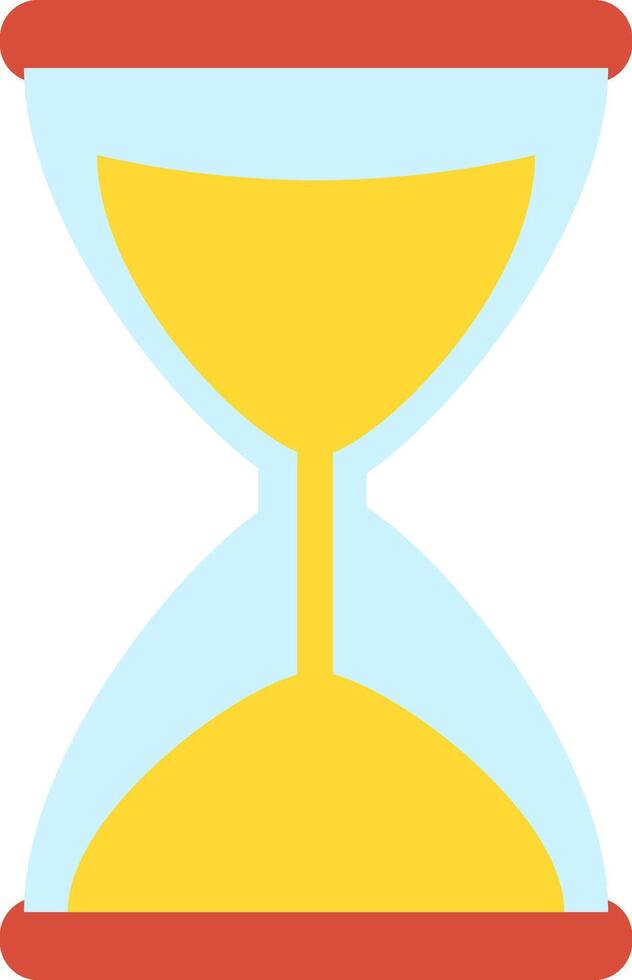 Hourglass featuring falling sand, symbolizing the passage of time in a simple yet iconic representation of deadlines, countdowns, and the flow of history vector