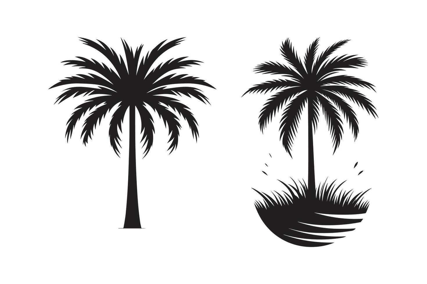 minimalist silhouette of palm tree vector
