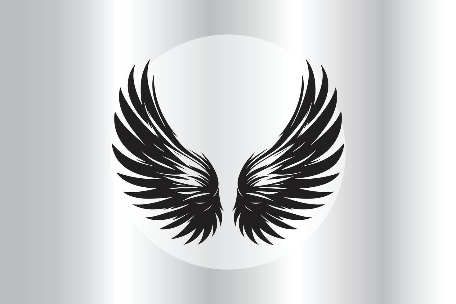 silhouette of wings in black and white in different angel style vector