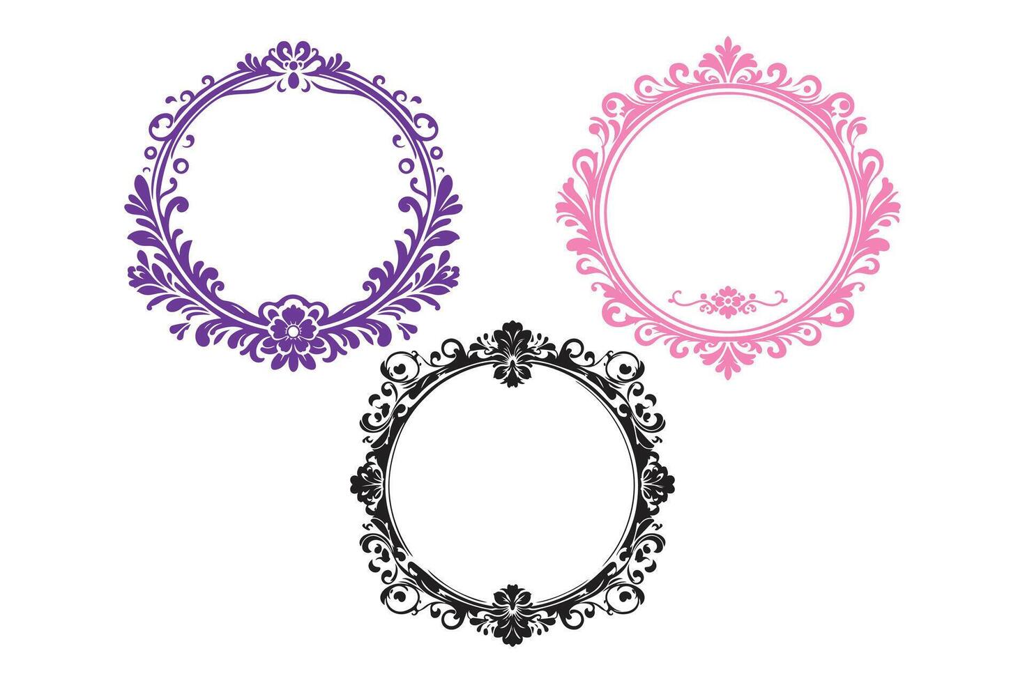 vintage frame featuring decorative swirls and floral elements vector