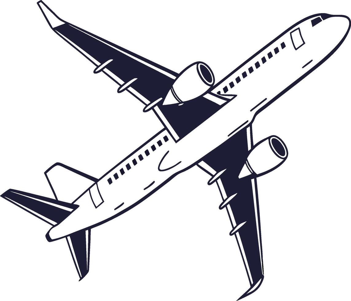 Airplane Silhouette in Motion vector