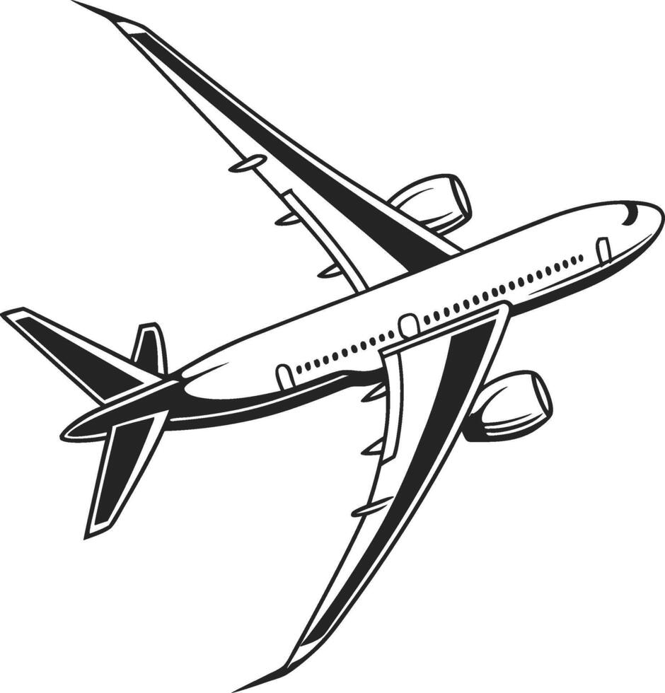 Stylish Airplane Silhouette for Branding vector