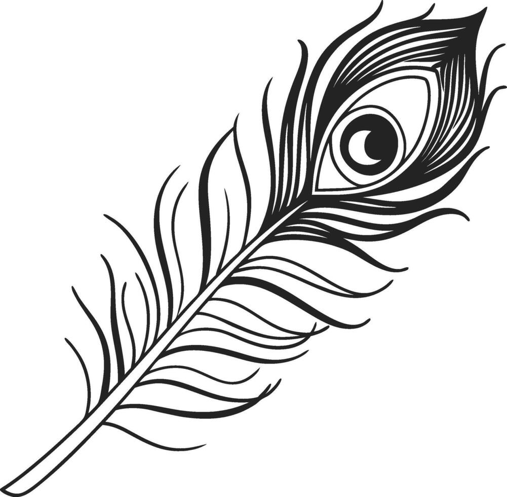 Unique Peacock Feather Silhouette vector