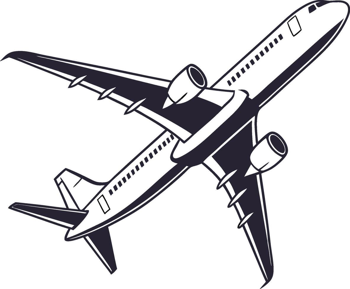 Minimalistic Airplane Silhouette vector