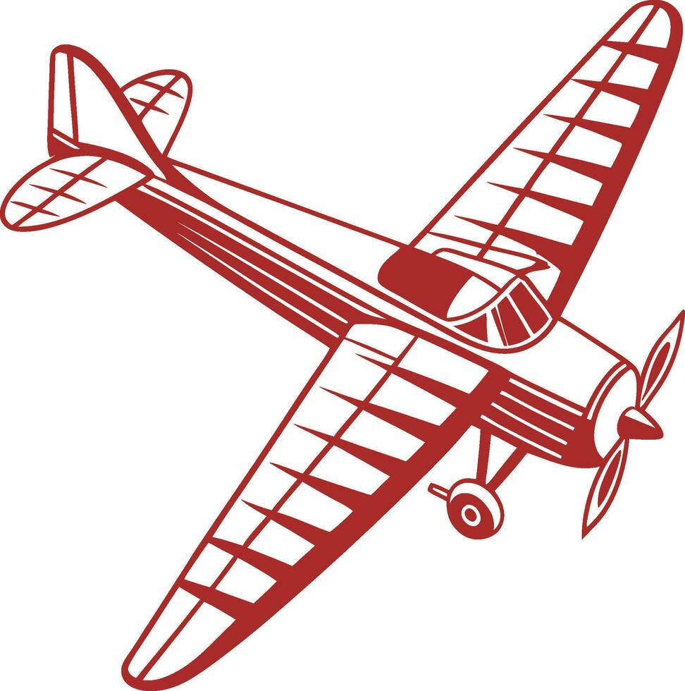 Retro Propeller Airplane Silhouette vector