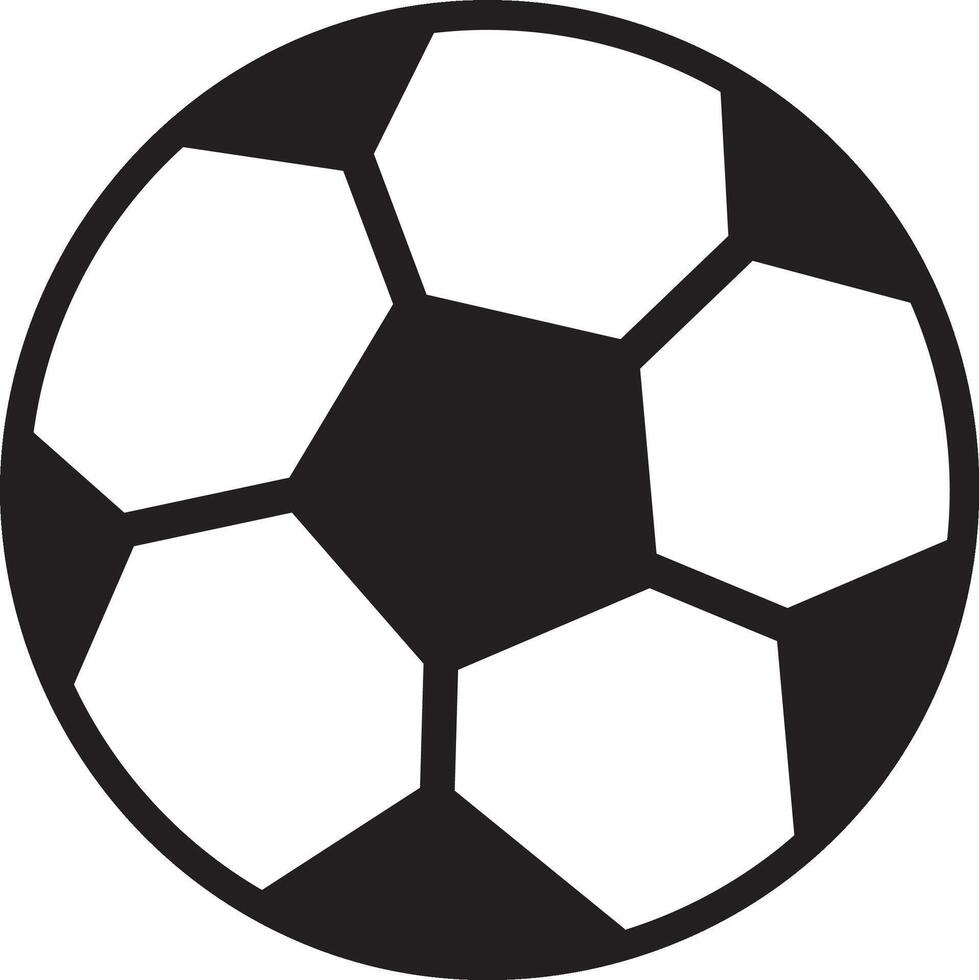 Simple graphic of a soccer ball, perfect for representing the world's most popular sport, evoking feelings of competition, teamwork, and athleticism vector
