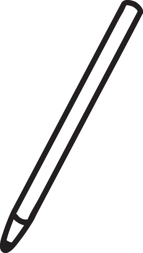 Minimalist black and white line art featuring a classic writing instrument, perfect for enhancing educational materials or stationery related designs and projects vector