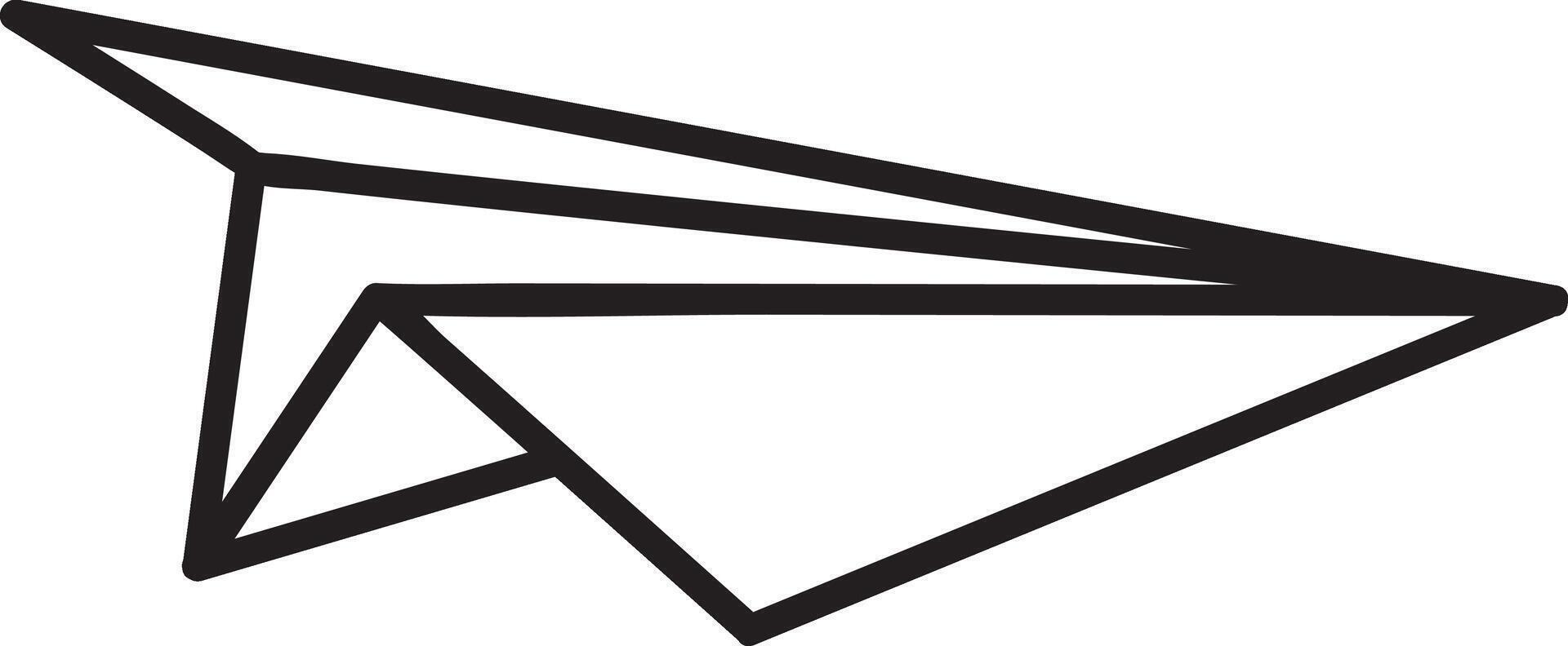 Minimalist line art illustration featuring a paper plane gliding gracefully through the air, representing themes of travel, communication, and the beauty of simplicity vector