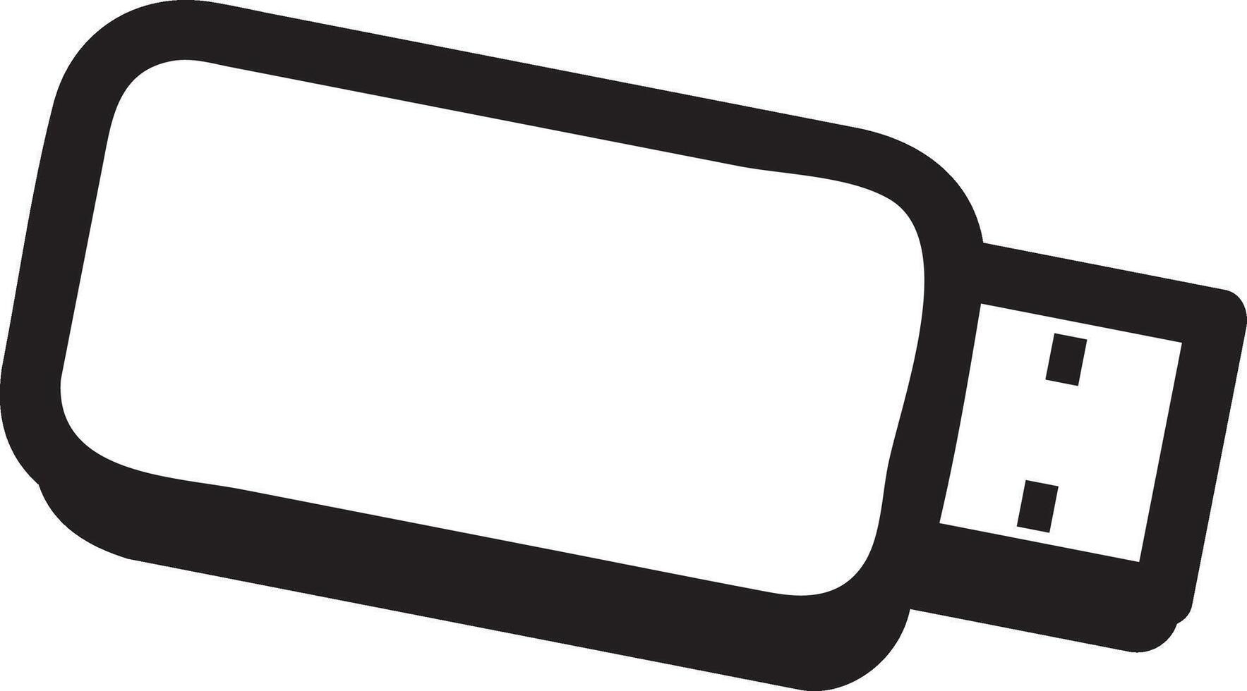 Simple, bold usb flash drive icon in black and white, symbolizing data storage and transfer in the digital age, perfect for technology related projects vector