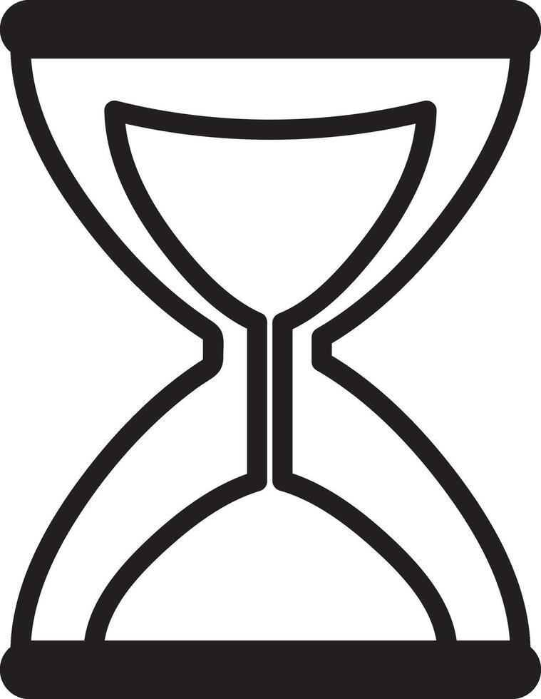 Minimalist illustration featuring an hourglass with sand flowing, representing the passage of time, countdowns, deadlines, and the continuum of history vector