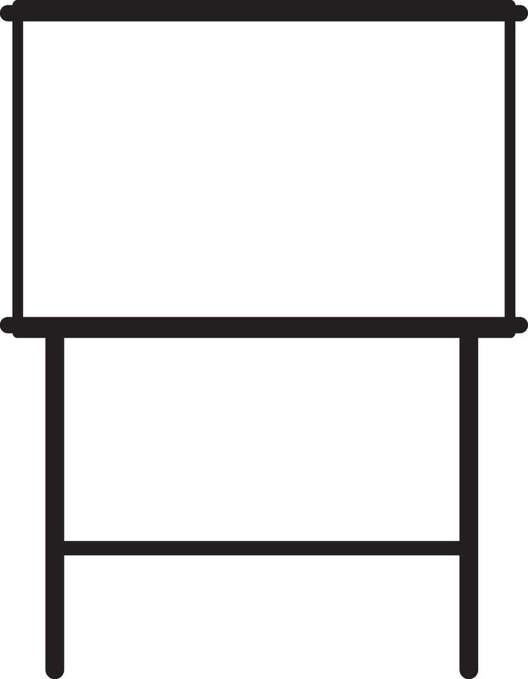 Minimalist illustration featuring a blank whiteboard on a tripod, perfect for presentations, training, and education in office and classroom environments vector