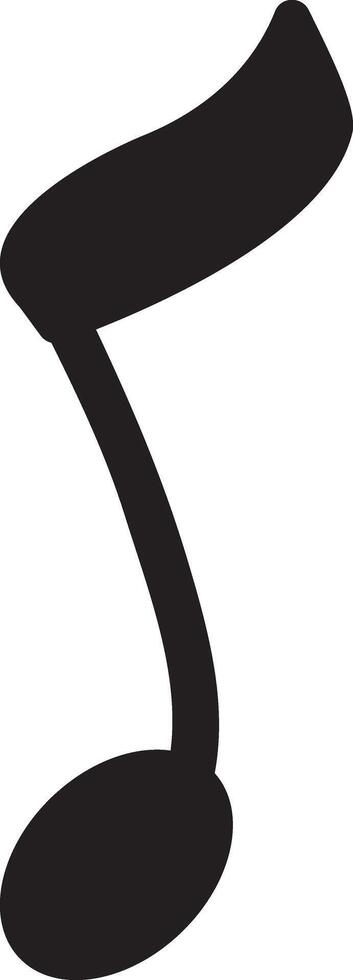 Simple black silhouette of an eighth note, representing rhythm, melody, and musical expression, evokes the essence of sound and the beauty of musical notation vector