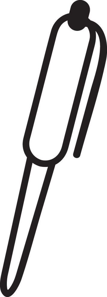Minimalist illustration of a pen with a clip, symbolizing writing, creativity, and office work, ideal for educational or business content vector
