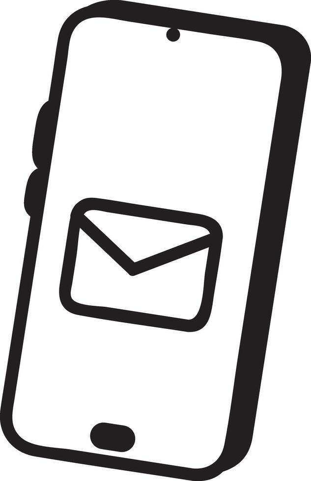 Modern smartphone displaying a new email notification on the screen, symbolizing instant communication and connectivity in the digital age. Highlighting the importance of staying connected vector