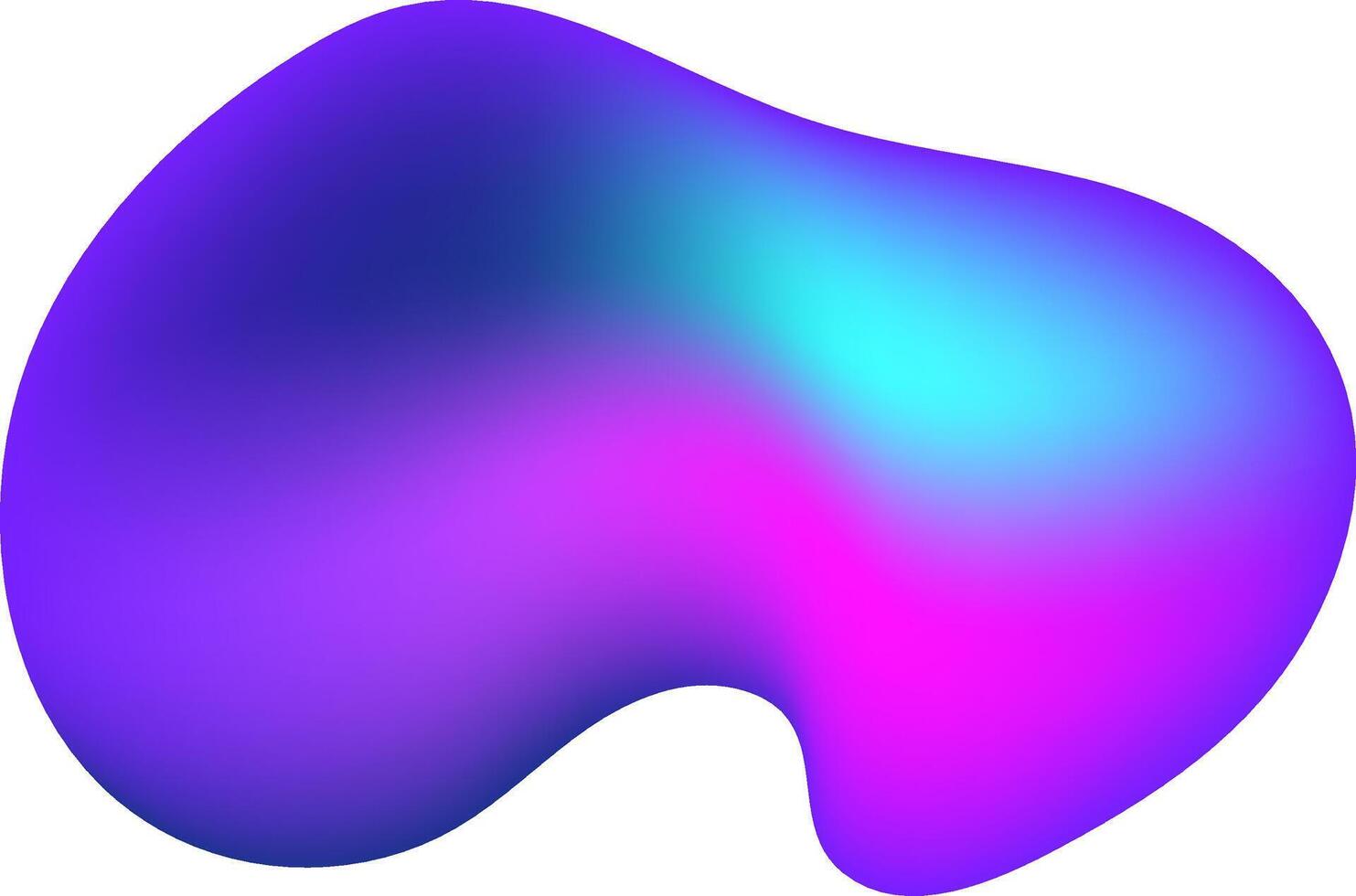 Colorful abstract background with organic blob shape featuring a smooth transition between purple, blue, pink and turquoise, ideal for websites, presentations, posters or social media graphics vector