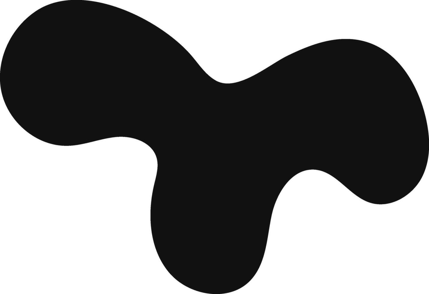 Black organic flowing abstract shape with smooth curves and edges creating a dynamic and artistic visual on white background, perfect for modern and minimalist designs vector