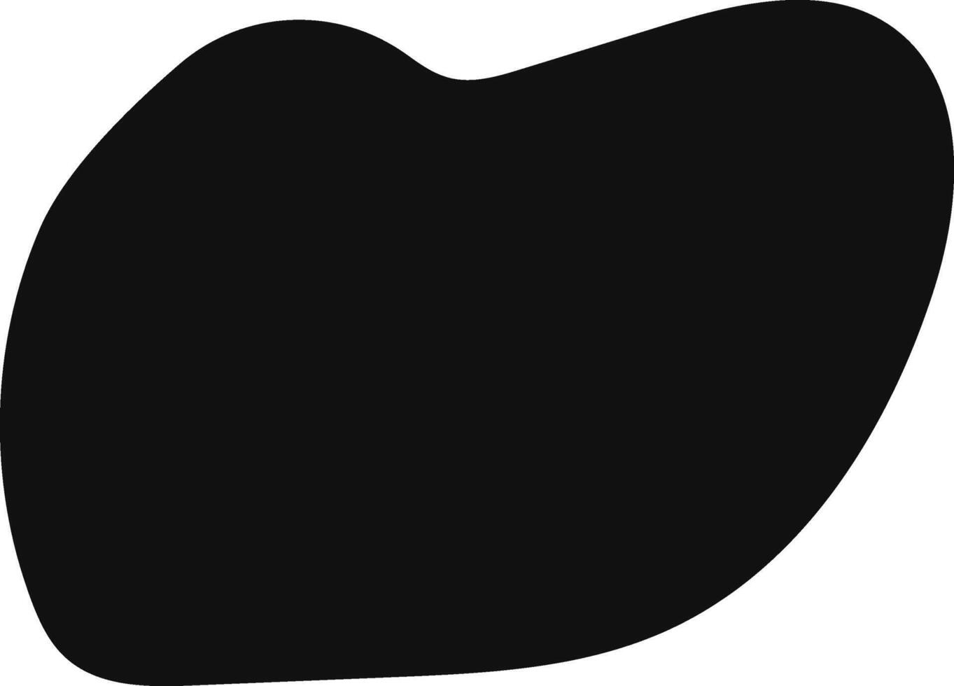 Simple minimal black irregular rounded abstract organic blob shape on white background creating negative space, suitable for graphic design projects vector
