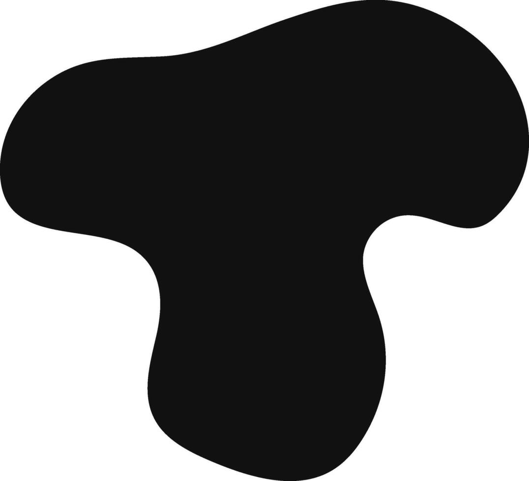 Minimalist black and white abstract composition showcasing an organic form with smooth curves and rounded edges, creating a striking interplay of negative space and elegance vector