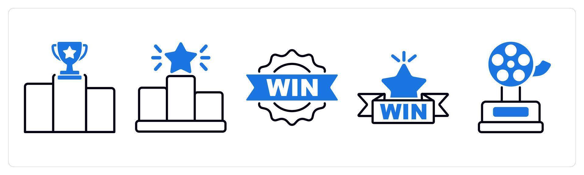 Set of 5 Award icons as ranking, podium, win vector