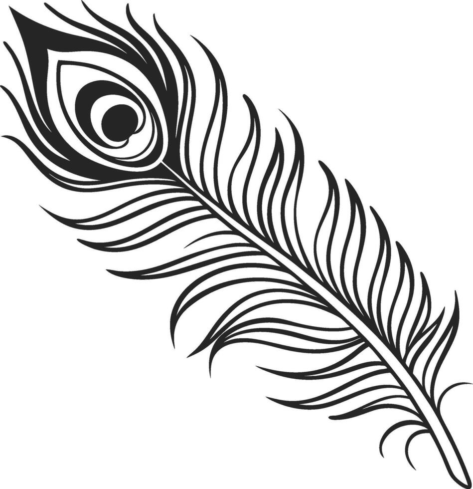 Stylish Peacock Feather Art vector