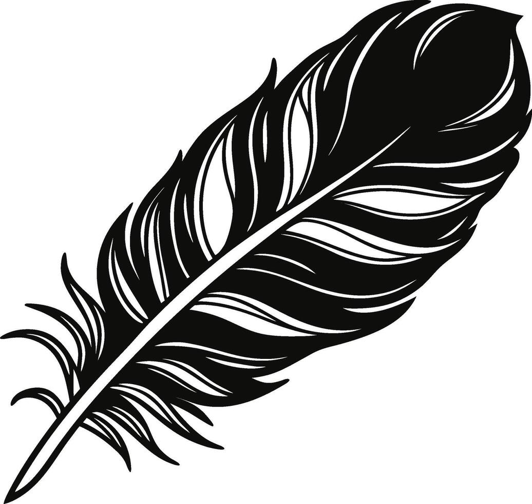 Contemporary Feather Shape vector