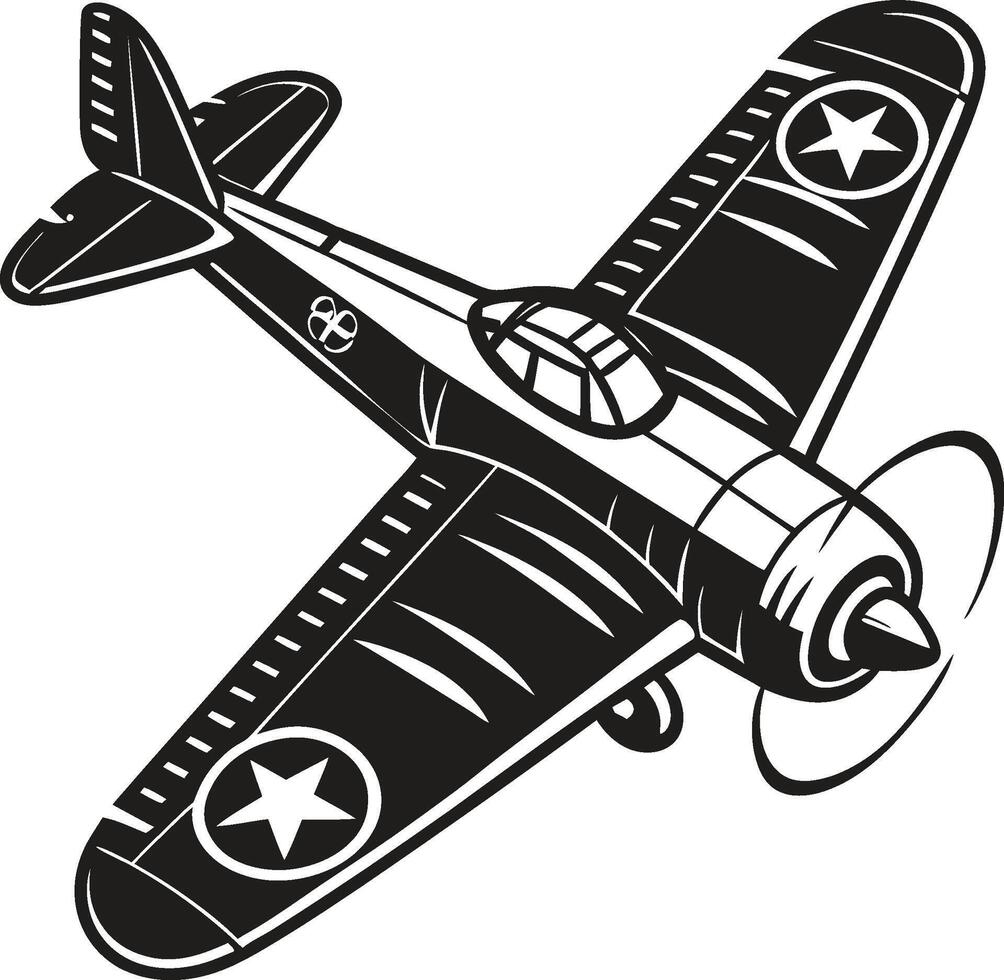 Old School Propeller Airplane vector