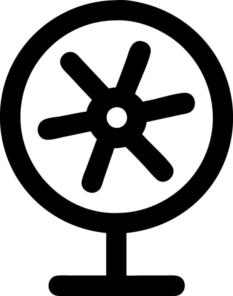 a black and white icon of a fan vector