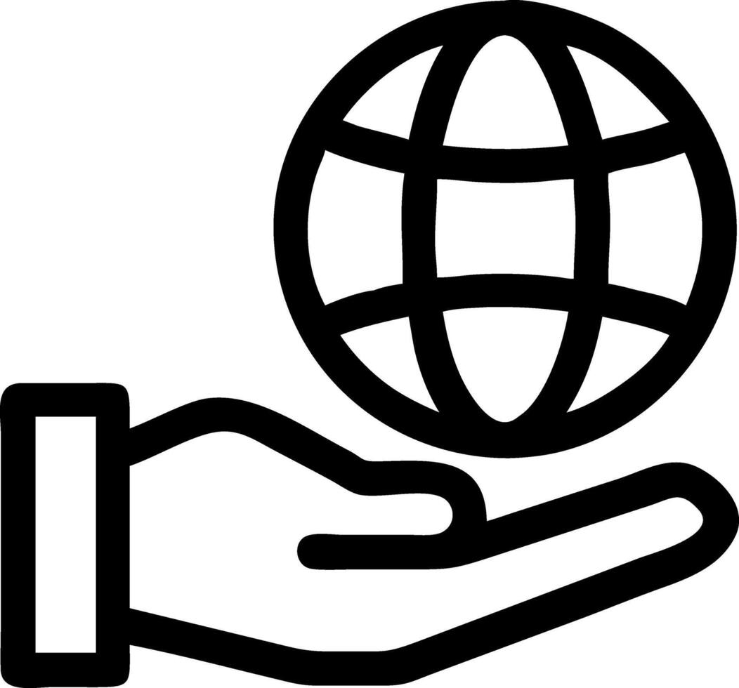 hand holding a globe icon design vector