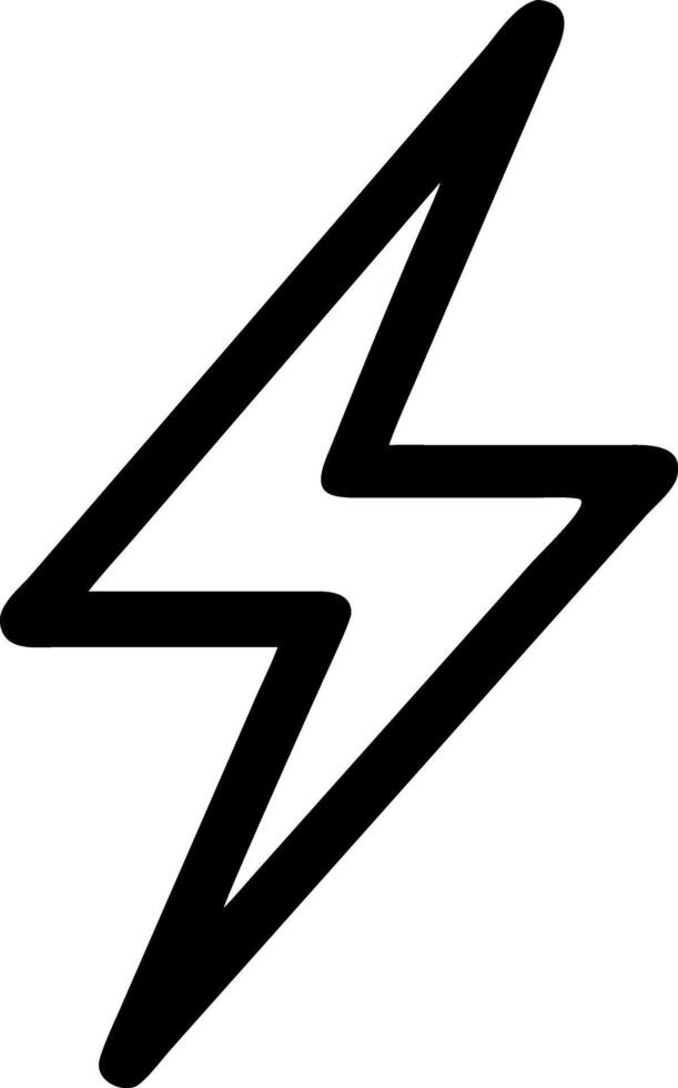 black and white lightning bolt icon vector