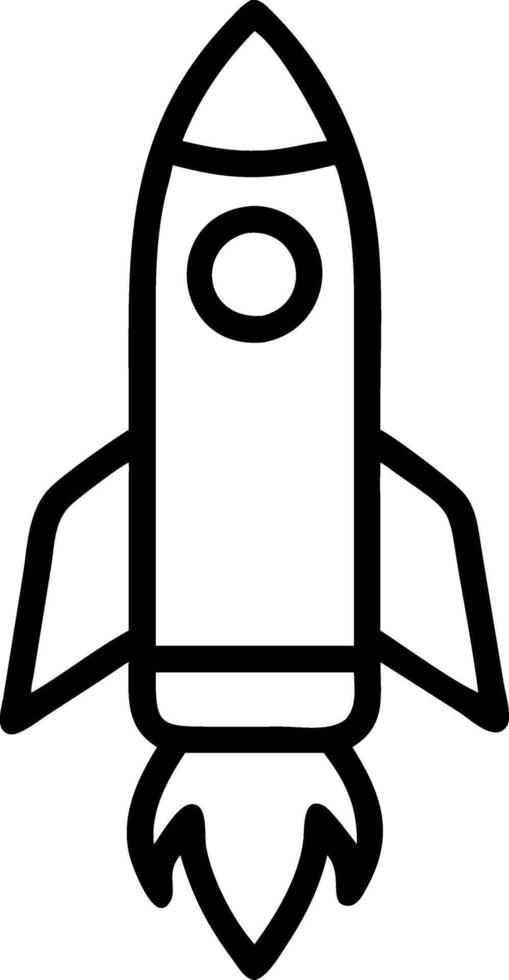 black and white drawing of a rocket icon design vector