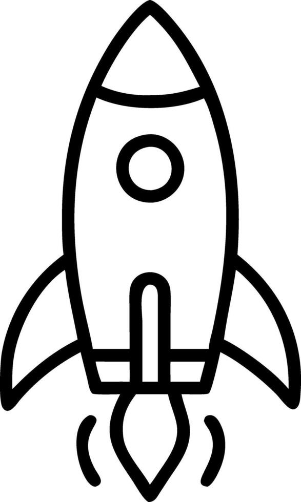 A Cute black and white drawing of a rocket ship design vector