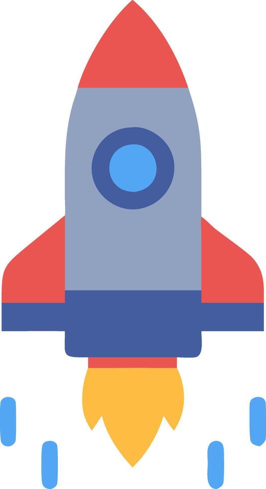a rocket ship flying in the air vector