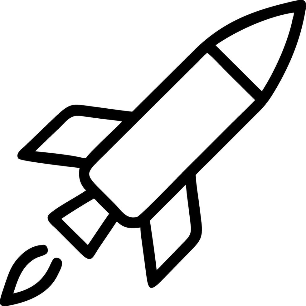 a black and white drawing of a rocket vector