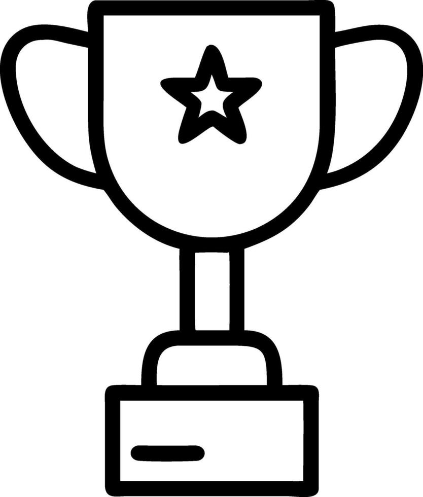 a black and white drawing of a trophy cup vector