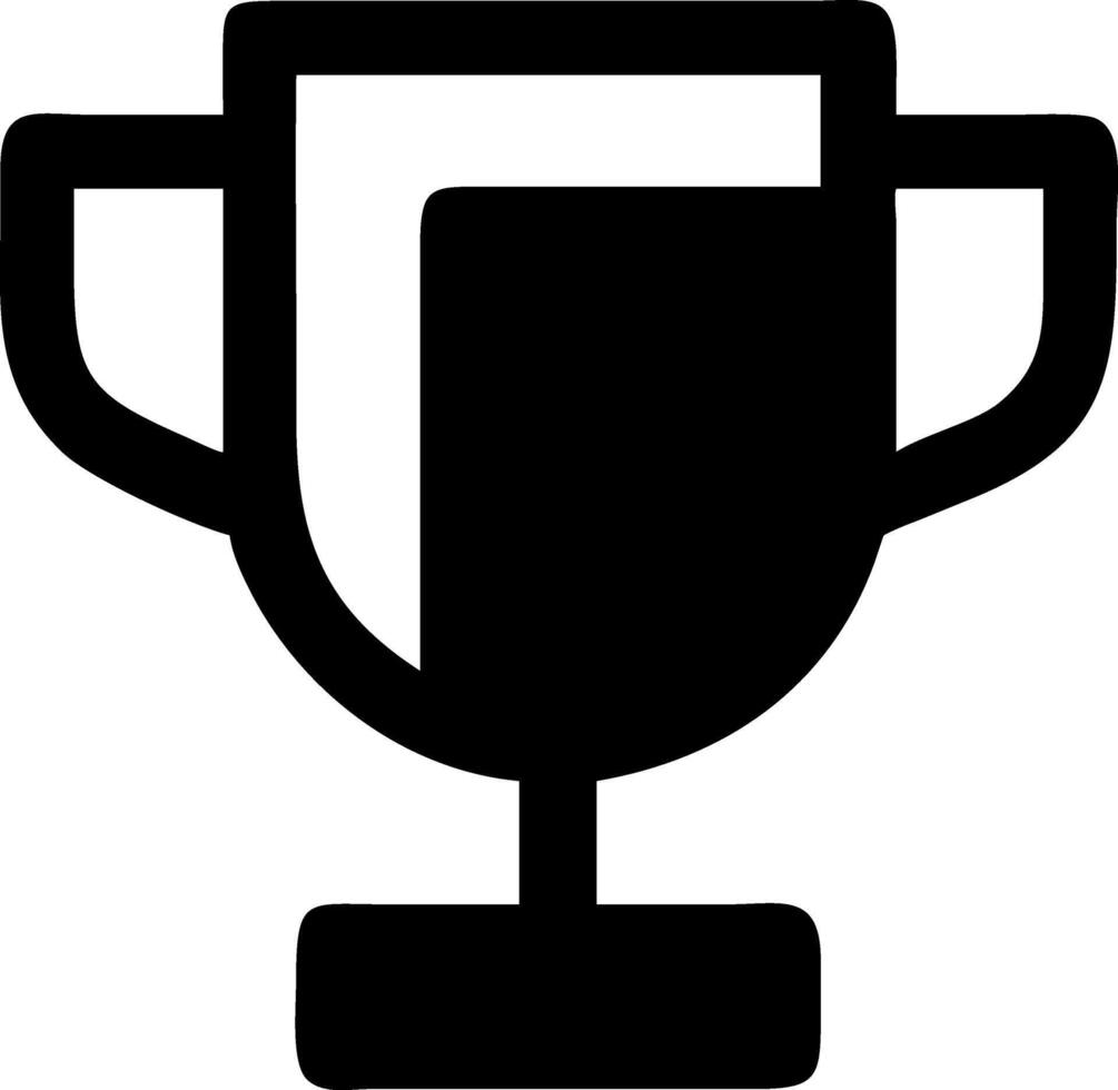a black and white trophy cup icon design on a white background vector