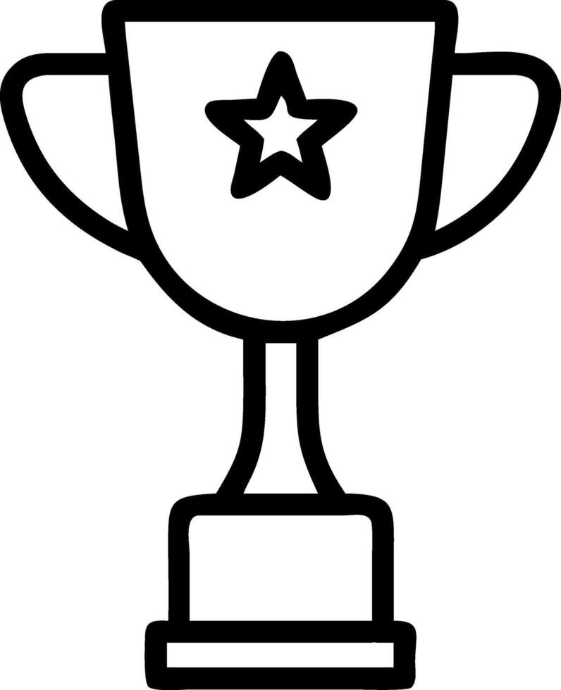 A drawing of a trophy cup design vector