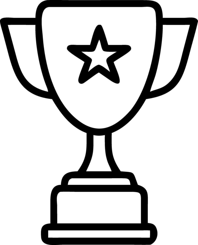 black and white drawing of a trophy cup icon design vector