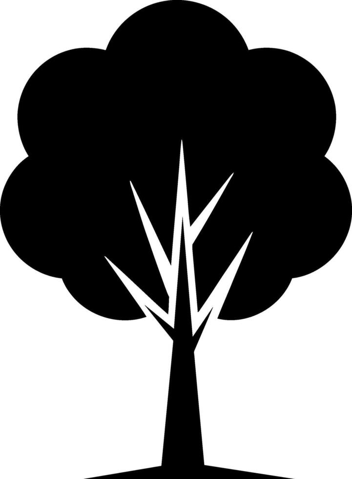 Simple black icon of tree. vector