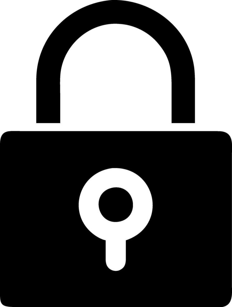 Stylish Padlock Silhouette vector
