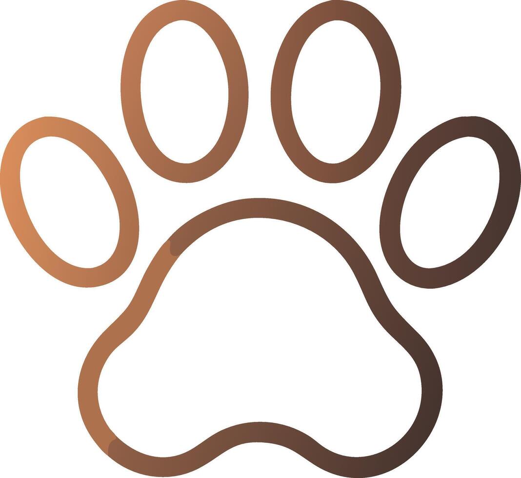 Black and White Paw Print Icon vector