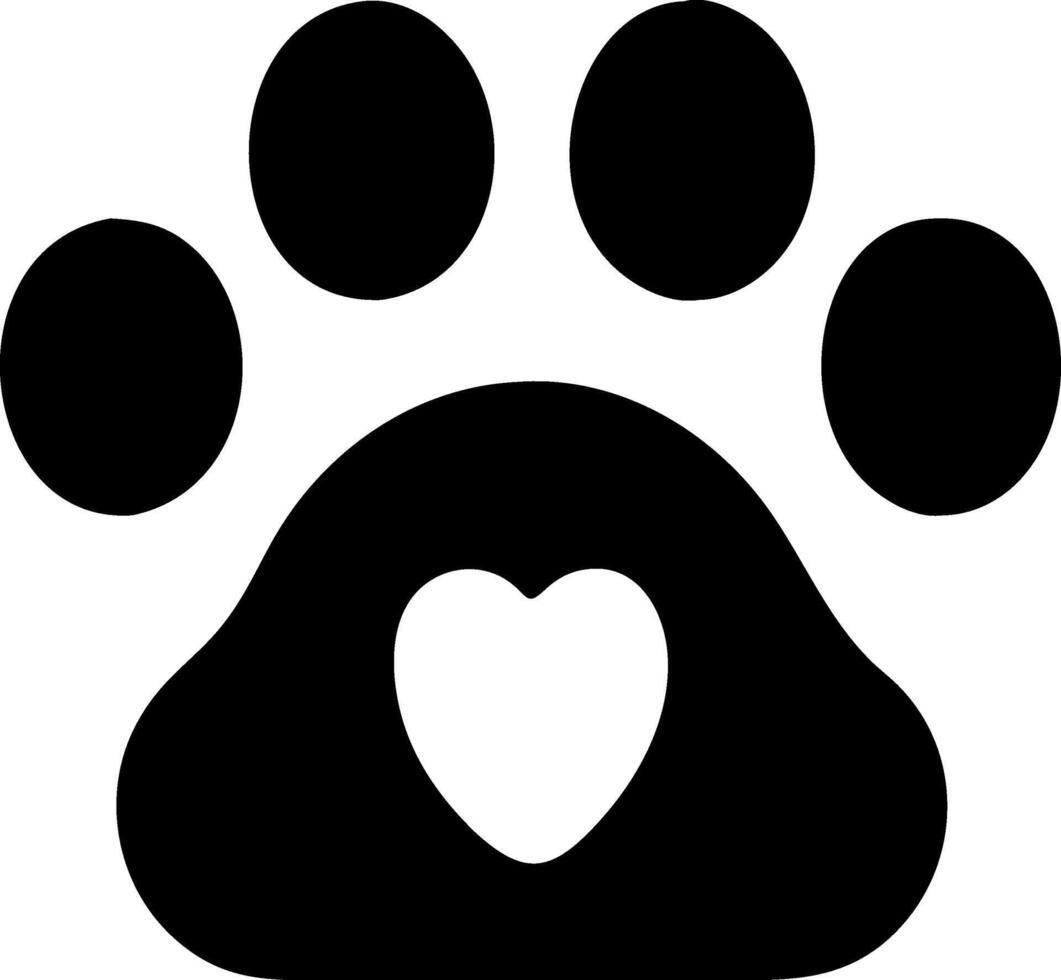 Cartoon Paw Icon for Pets vector