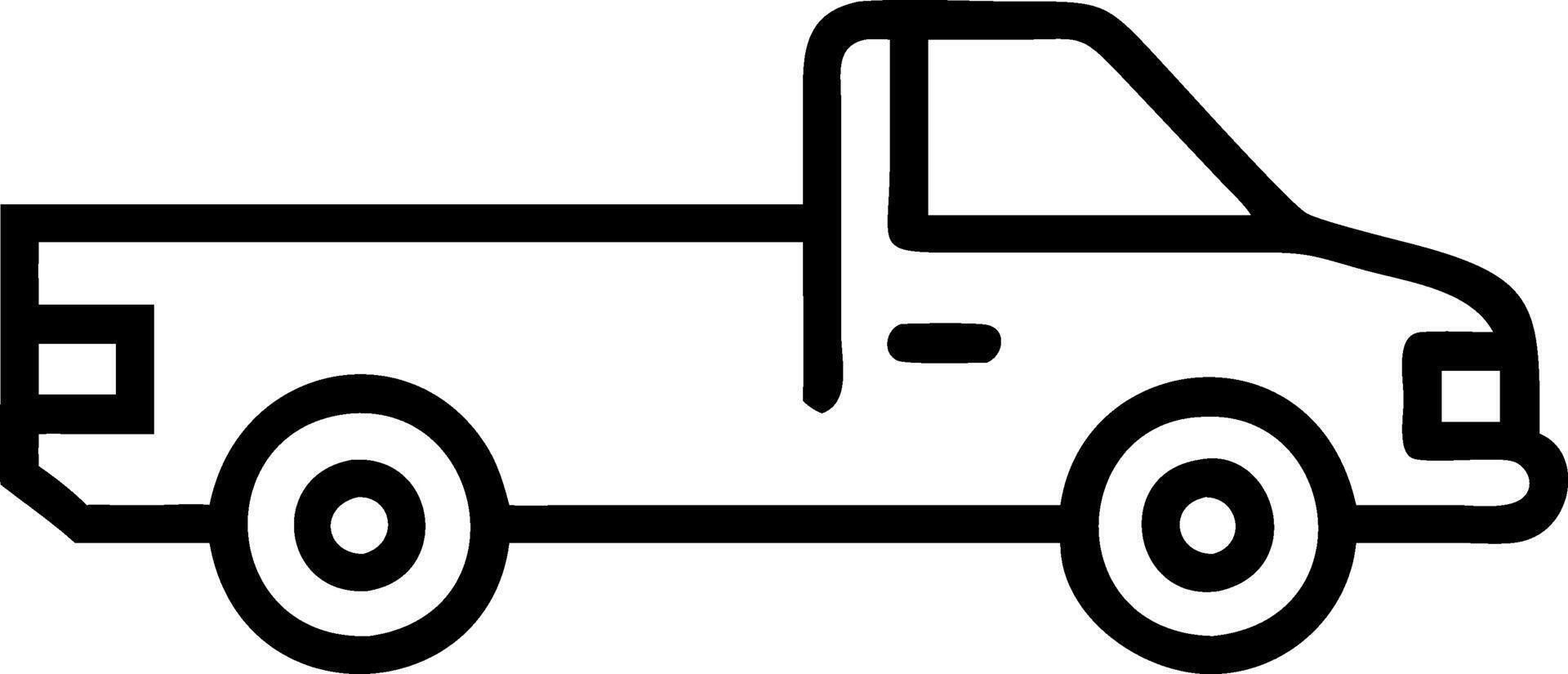Monochrome Pickup Truck Icon Graphic vector